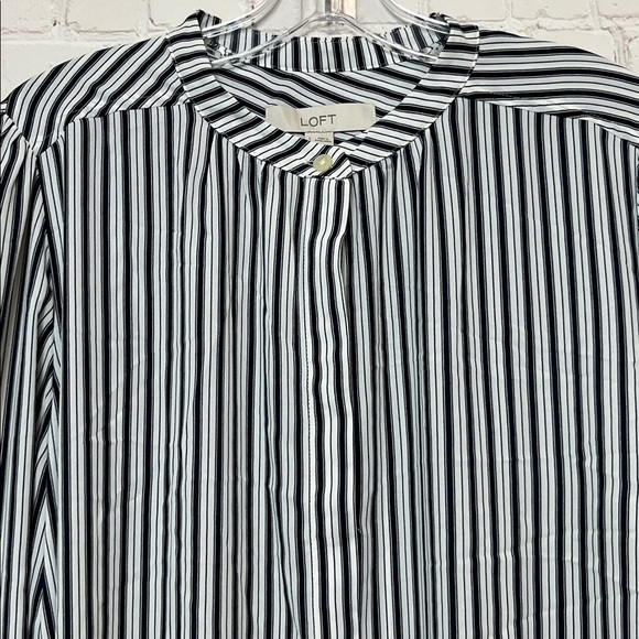 LOFT Striped Crossover Back Yoke Utility Blouse - Picture 4 of 16